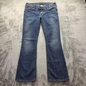 Silver Jeans Tuesday Jeans Womens 31x33 Bootcut Mid Rise Stretch Embroidered Den